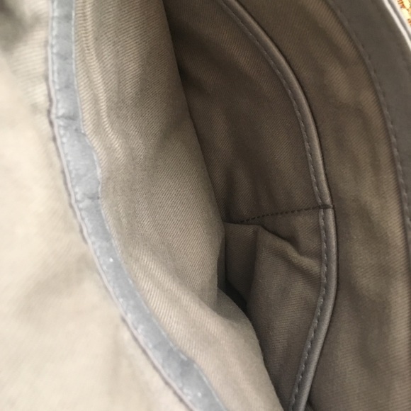 EILEEN FISHER Vintage Leather Gray Crossbody Bag - Picture 7 of 11